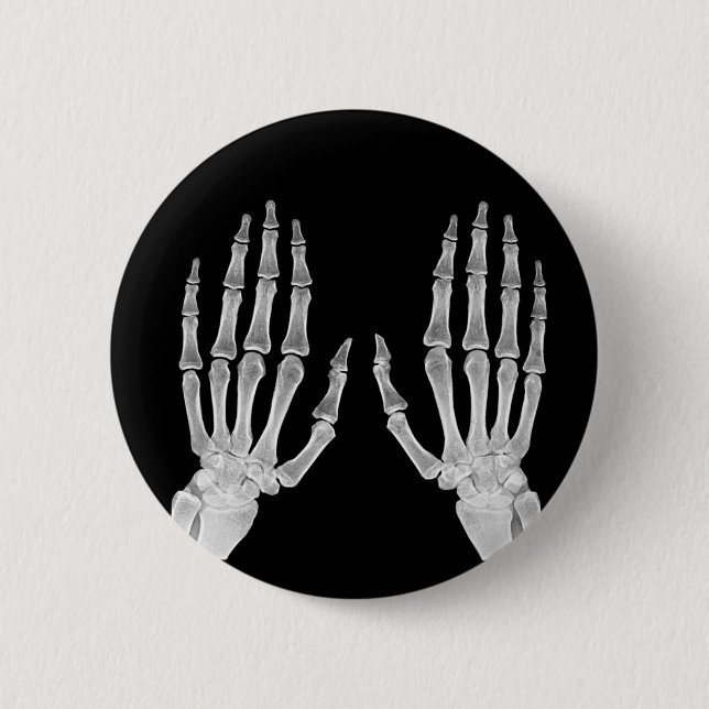 Skeleton Hands Xray Picture Human Anatomy Foto Button (Vorderseite)
