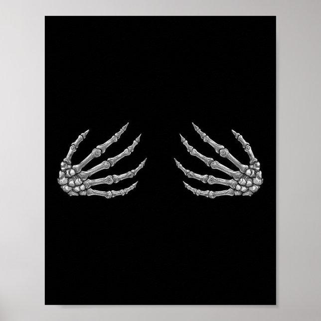 Skeleton Handwomen - Spooky Halloween Rock Band Poster (Vorne)