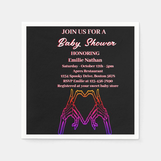 Skeleton Heart Baby Dusche Serviette (Vorderseite)