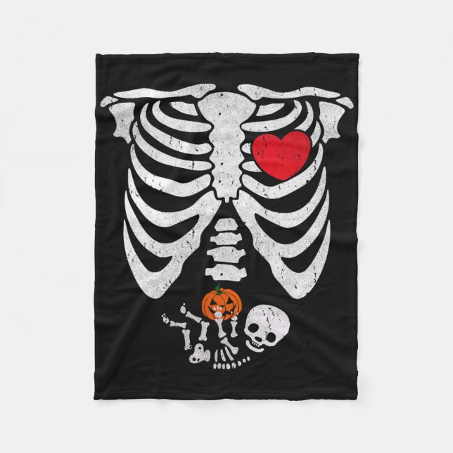 Skeleton Heart Halloween Kostüme von Fleecedecke (Vorderseite)