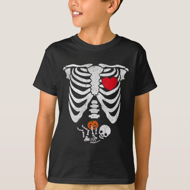 Skeleton Heart Halloween Kostüme von T-Shirt (Vorderseite)