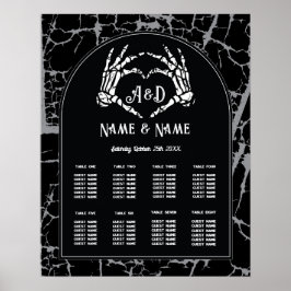 Skeleton Heart Hands 8 Tischplan Hochzeit Poster
