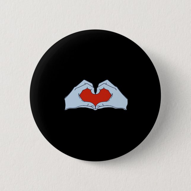 Skeleton Heart Hands Classic & Basic Halloween Button (Vorderseite)