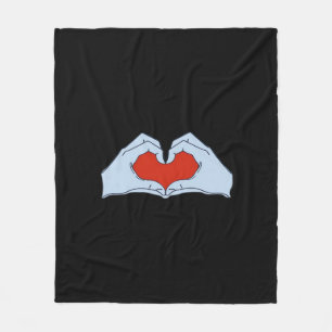 Skeleton Heart Hands Classic & Basic Halloween Fleecedecke