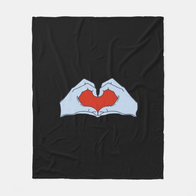 Skeleton Heart Hands Classic & Basic Halloween Fleecedecke (Vorderseite)