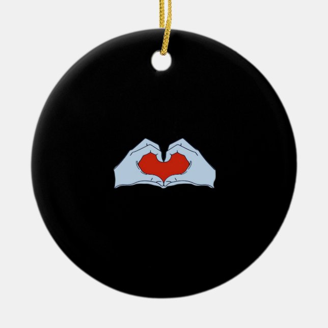 Skeleton Heart Hands Classic & Basic Halloween Keramik Ornament (Vorne)