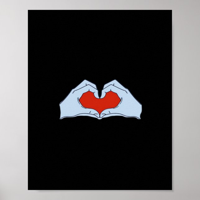 Skeleton Heart Hands Classic & Basic Halloween Poster (Vorne)