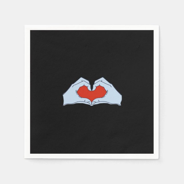 Skeleton Heart Hands Classic & Basic Halloween Serviette (Vorderseite)