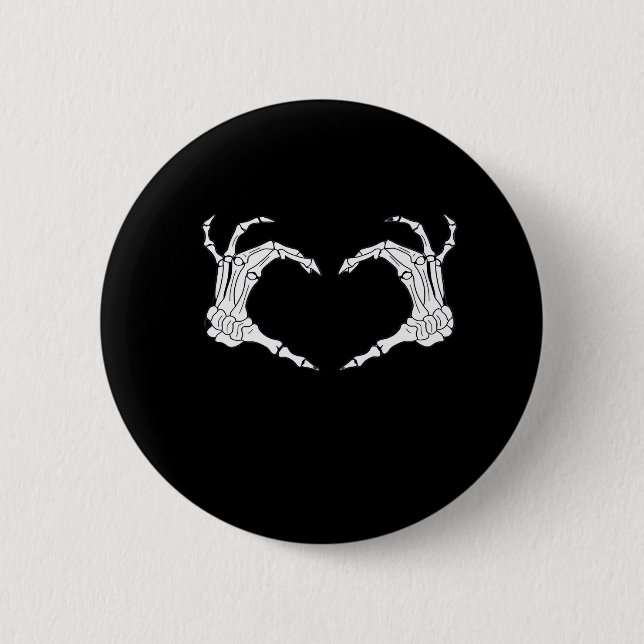 Skeleton Heart Hands Classic Button (Vorderseite)