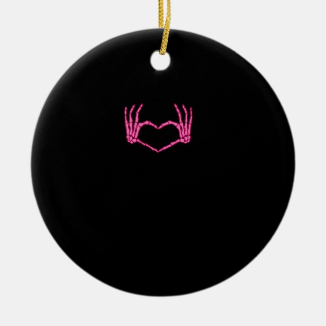 Skeleton Heart Hands Classic Keramik Ornament (Vorne)