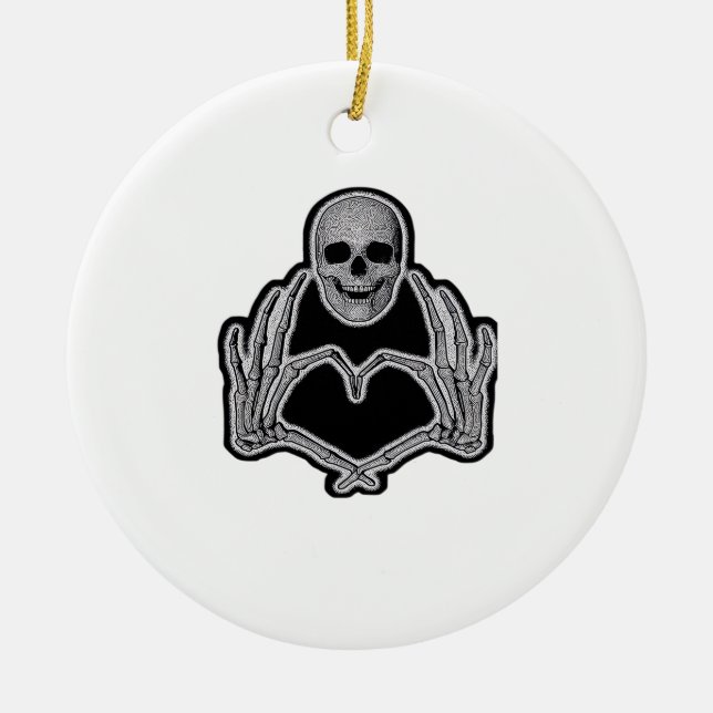 Skeleton Heart Hands Classic Keramik Ornament (Vorne)