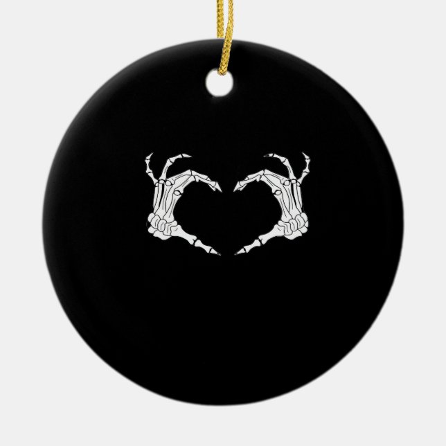 Skeleton Heart Hands Classic Keramik Ornament (Vorne)