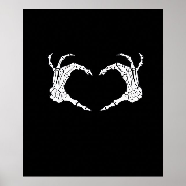 Skeleton Heart Hands Classic Poster (Vorne)