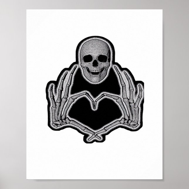 Skeleton Heart Hands Classic Poster (Vorne)