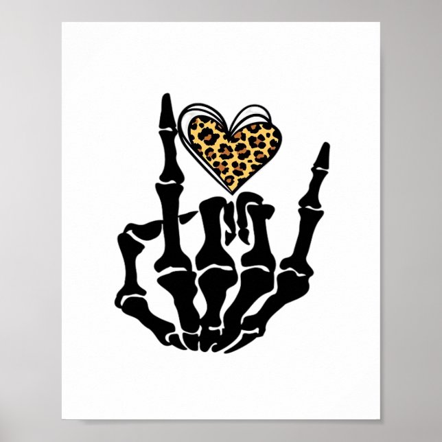 Skeleton Heart Hands Classic Poster (Vorne)
