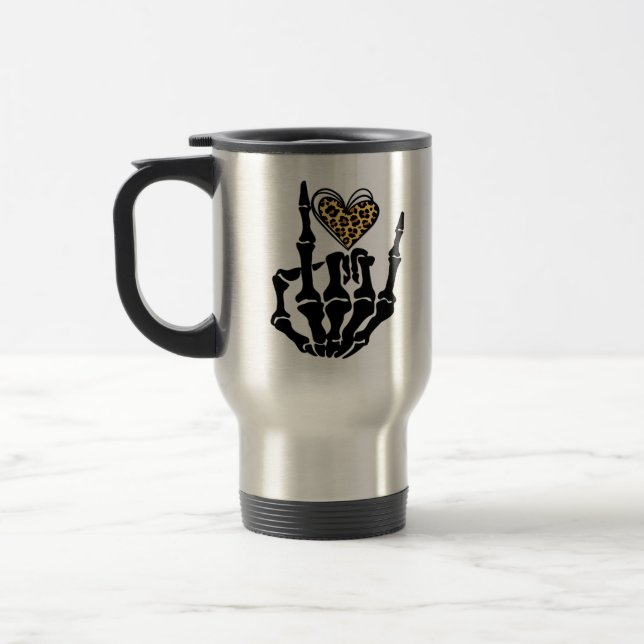 Skeleton Heart Hands Classic Reisebecher (Links)