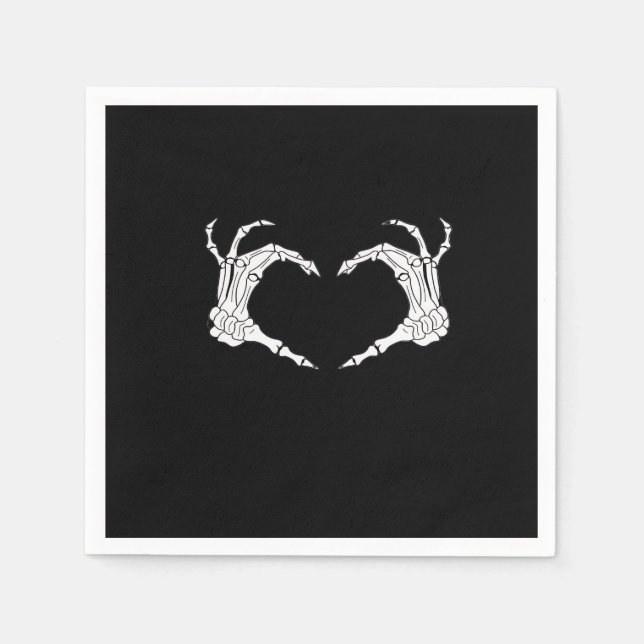 Skeleton Heart Hands Classic Serviette (Vorderseite)
