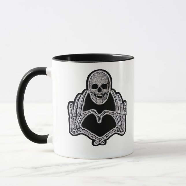 Skeleton Heart Hands Classic Tasse (Links)