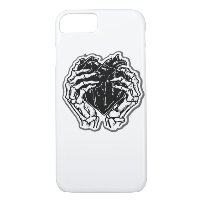 Skeleton Heart Hands Funny Case-Mate iPhone Hülle (Rückseite)