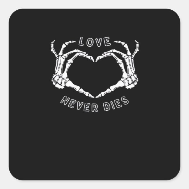 Skeleton Heart Hands Funny & Classic Quadratischer Aufkleber (Vorderseite)