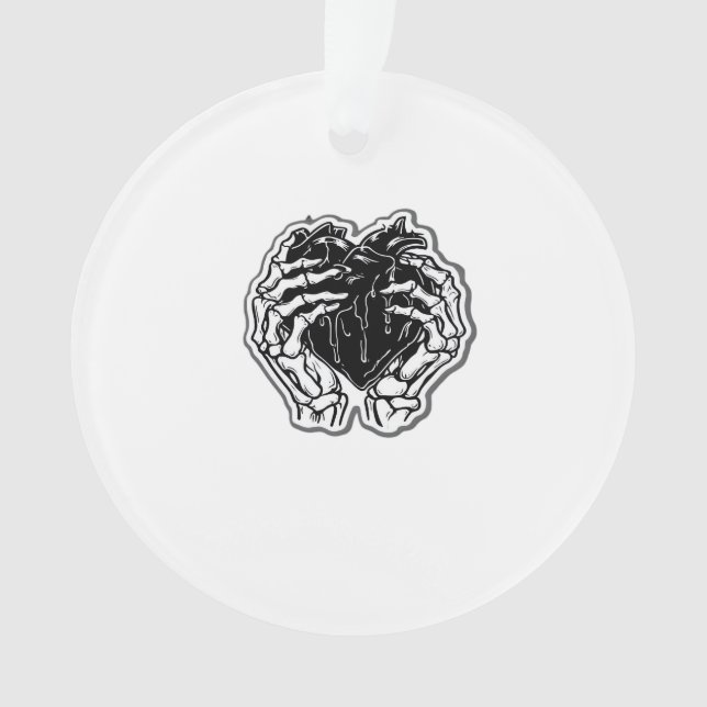 Skeleton Heart Hands Funny Ornament (Vorderseite)