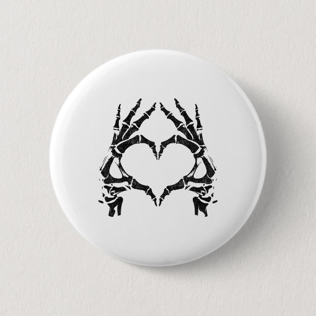 Skeleton Heart Hands - Halloween - Skeleton Hands Button (Vorderseite)