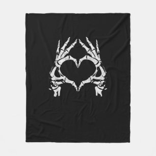 Skeleton Heart Hands - Halloween - Skeleton Hands Fleecedecke