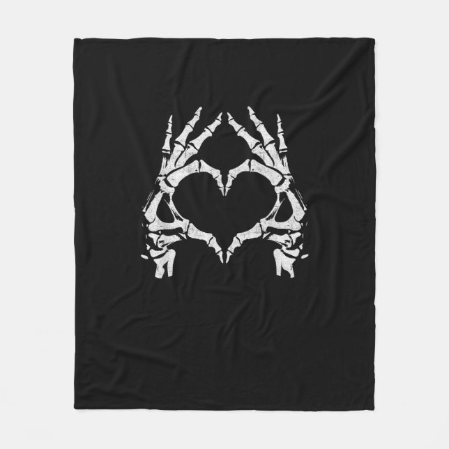 Skeleton Heart Hands - Halloween - Skeleton Hands Fleecedecke (Vorderseite)