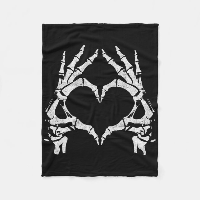 Skeleton Heart Hands - Halloween - Skeleton Hands Fleecedecke (Vorderseite)