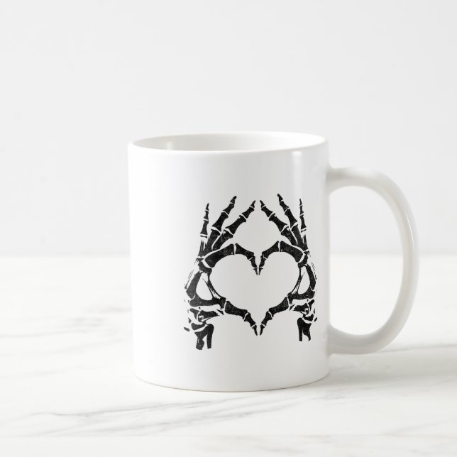 Skeleton Heart Hands - Halloween - Skeleton Hands Kaffeetasse (Rechts)