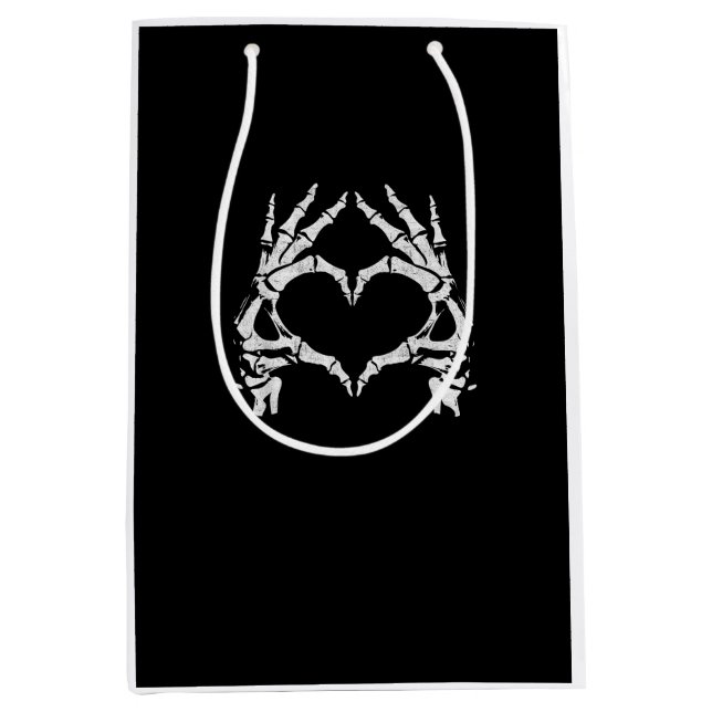 Skeleton Heart Hands - Halloween - Skeleton Hands Mittlere Geschenktüte (Vorderseite)