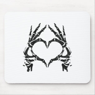 Skeleton Heart Hands - Halloween - Skeleton Hands Mousepad