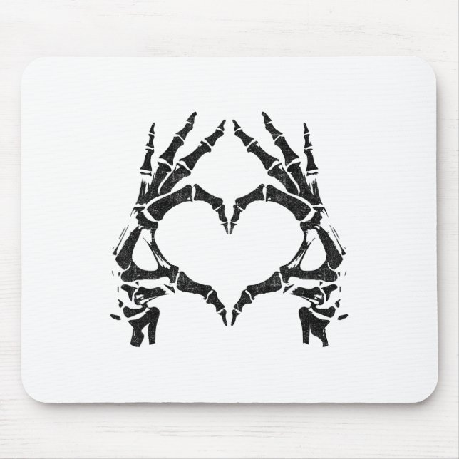 Skeleton Heart Hands - Halloween - Skeleton Hands Mousepad (Vorne)