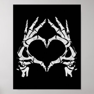 Skeleton Heart Hands - Halloween - Skeleton Hands Poster