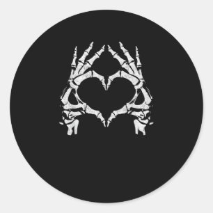 Skeleton Heart Hands - Halloween - Skeleton Hands Runder Aufkleber