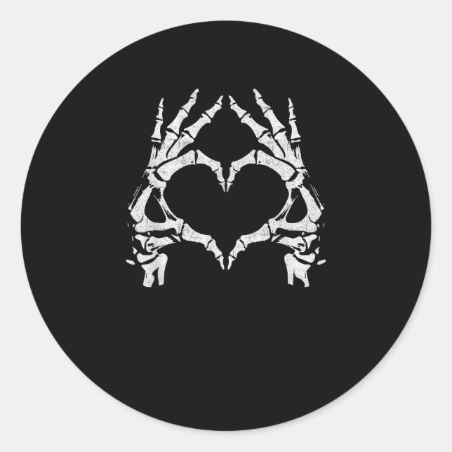Skeleton Heart Hands - Halloween - Skeleton Hands Runder Aufkleber (Vorderseite)