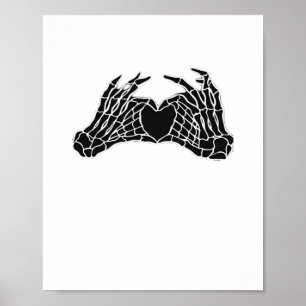 Skeleton Heart Hands - Klassisch Poster
