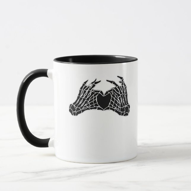 Skeleton Heart Hands - Klassisch Tasse (Links)