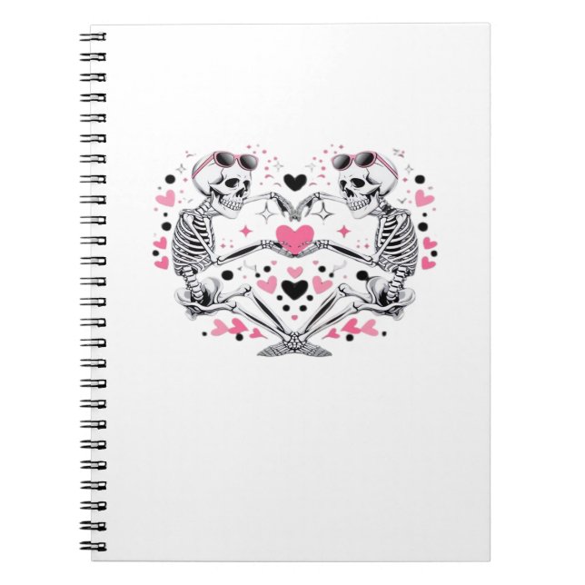 Skeleton Heart Hands Klassische Viren Notizblock (Vorderseite)