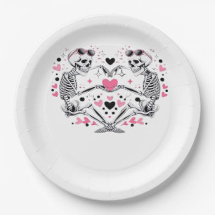 Skeleton Heart Hands Klassische Viren Pappteller