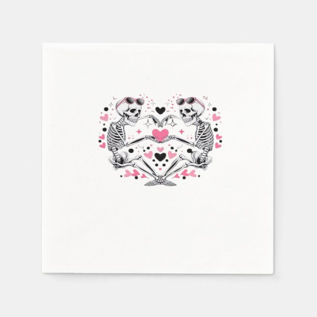 Skeleton Heart Hands Klassische Viren Serviette (Vorderseite)