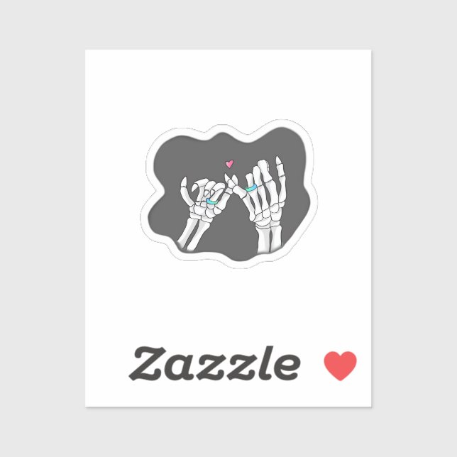 Skeleton Heart Hands Promise Aufkleber (Blatt)