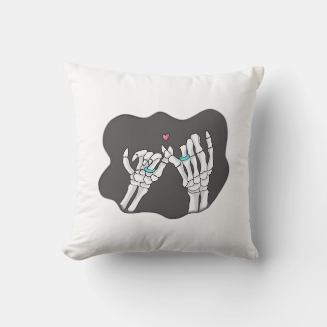 Skeleton Heart Hands Promise Kissen (Vorderseite)