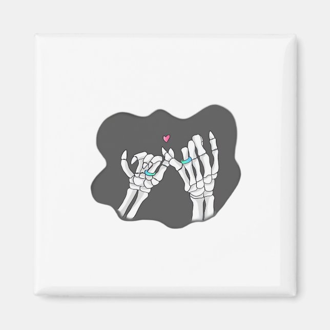 Skeleton Heart Hands Promise Magnet (Vorne)