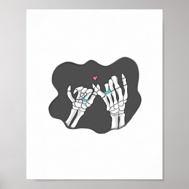 Skeleton Heart Hands Promise Poster (Vorne)