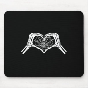 Skeleton Heart Hands Spiderweb Halloween Spooky Lo Mousepad