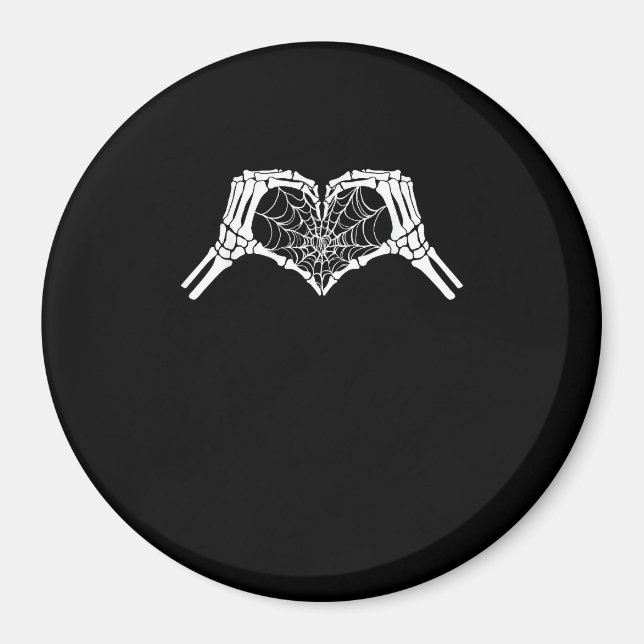 Skeleton Heart Hands Spiderweb Halloween Spooky Wo Magnet (Vorne)