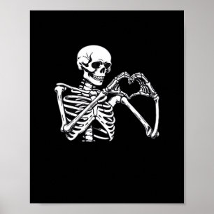 Skeleton Heart Hands unterzeichnen Halloween Kostü Poster