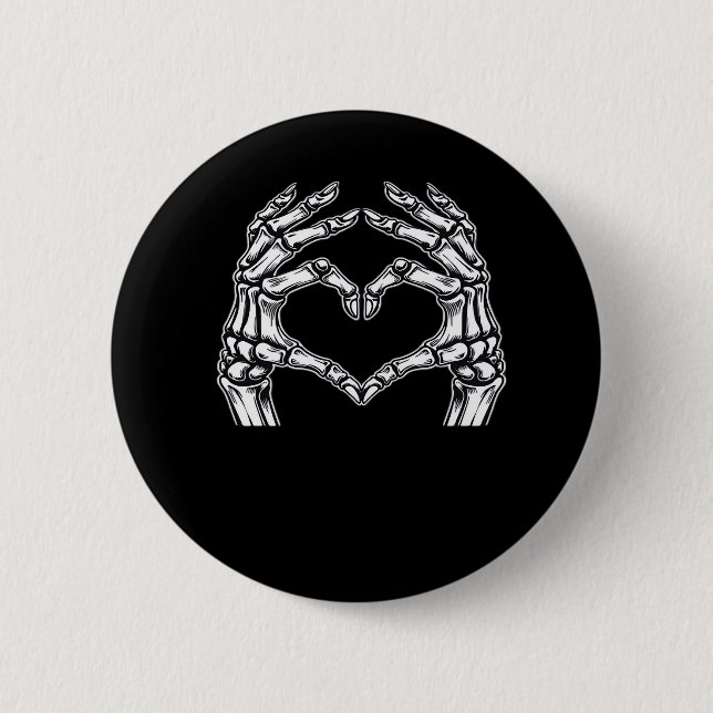 Skeleton Heart Hands Zeichnen Halloween Kostüm Bas Button (Vorderseite)