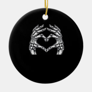 Skeleton Heart Hands Zeichnen Halloween Kostüm Bas Keramik Ornament